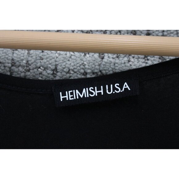 Heimish USA Tunic Dress Womens Medium M Black 3/4 Sleeve Lace Floral Pullover - Picture 6 of 8